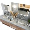 Metal Bathroom Sink 20" Hand Hammered Polished Undermount Highpoint-4