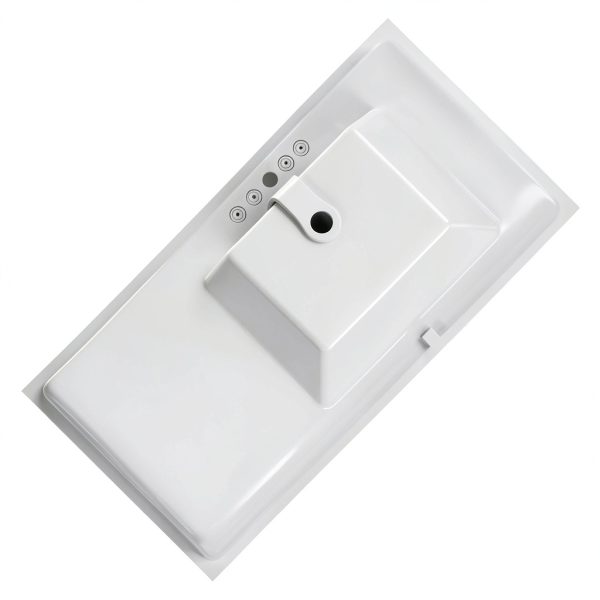 GETPRO Vanity Top White Sink Countertop Integrated Backsplash-7
