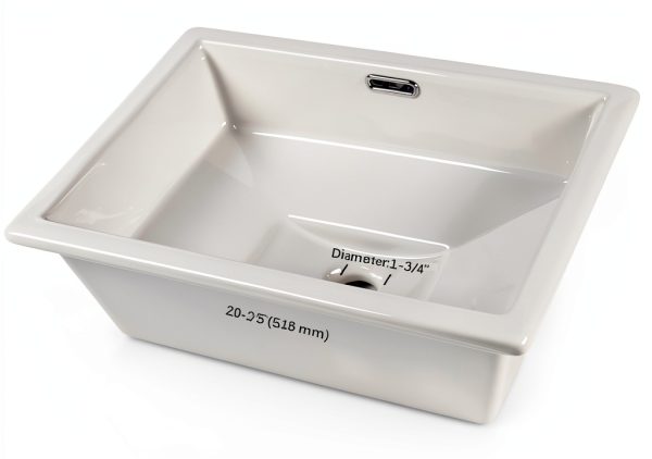 Bathroom Sink AMASHEN 20.5" x 14.4" Ceramic Vanity Basin White-1