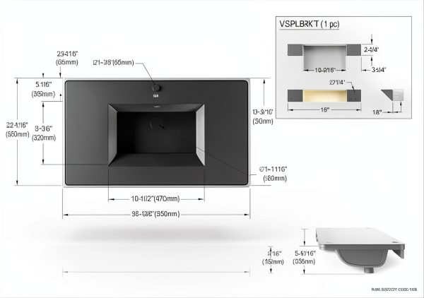 Kingston Brass 37‑inch white ceramic vanity sink top 1‑Hole-5