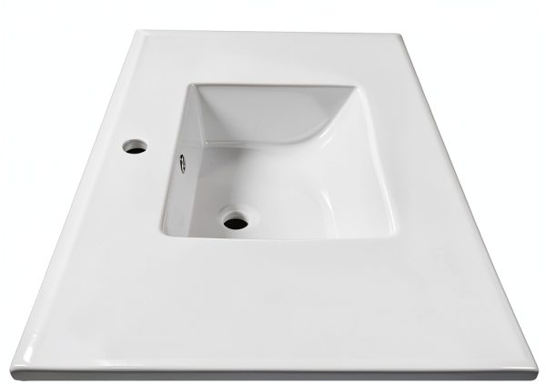 Kingston Brass 37‑inch white ceramic vanity sink top 1‑Hole-1