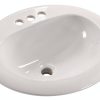 MSI White 21 in. X 18 in. Oval Porcelain Overmount Vanity Sink-0