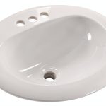 MSI White 21 in. X 18 in. Oval Porcelain Overmount Vanity Sink-0