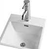Bathroom Sink AMASHEN 20.5" x 14.4" Ceramic Vanity Basin White-3