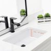 Undermount Bathroom Sink AMASHEN 17 Inch White Ceramic Rectangular-3