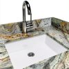 Undermount Bathroom Sink AMASHEN 17 Inch White Ceramic Rectangular-7