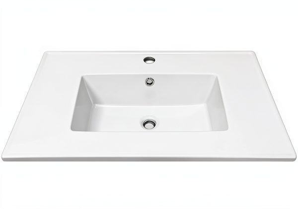 Kingston Brass 37‑inch white ceramic vanity sink top 1‑Hole-3