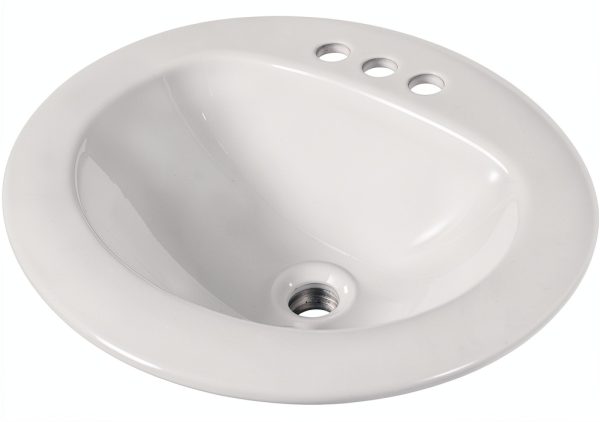 MSI White 21 in. X 18 in. Oval Porcelain Overmount Vanity Sink-2