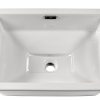 Bathroom Sink AMASHEN 20.5" x 14.4" Ceramic Vanity Basin White-0