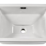 Bathroom Sink AMASHEN 20.5" x 14.4" Ceramic Vanity Basin White-0