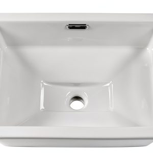 Bathroom Sink AMASHEN 20.5" x 14.4" Ceramic Vanity Basin White-0