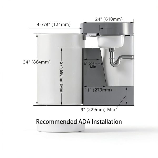 Undermount Bathroom Sink AMASHEN 17 Inch White Ceramic Rectangular-6