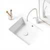 Undermount Bathroom Sink AMASHEN 17 Inch White Ceramic Rectangular-0