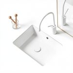 Undermount Bathroom Sink AMASHEN 17 Inch White Ceramic Rectangular-0