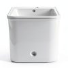 Undermount Bathroom Sink AMASHEN 17 Inch White Ceramic Rectangular-8