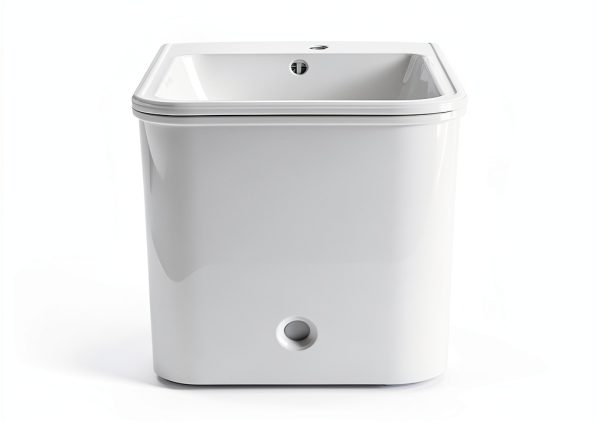 Undermount Bathroom Sink AMASHEN 17 Inch White Ceramic Rectangular-8