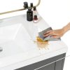 GETPRO Vanity Top White Sink Countertop Integrated Backsplash-5