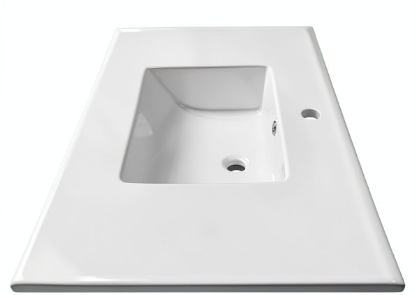Kingston Brass 37‑inch white ceramic vanity sink top 1‑Hole-2