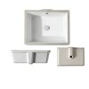 Undermount Bathroom Sink AMASHEN 17 Inch White Ceramic Rectangular-2