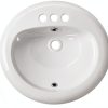 MSI White 21 in. X 18 in. Oval Porcelain Overmount Vanity Sink-1