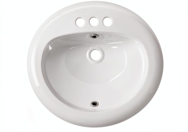 MSI White 21 in. X 18 in. Oval Porcelain Overmount Vanity Sink-1