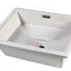 Bathroom Sink AMASHEN 20.5" x 14.4" Ceramic Vanity Basin White-6