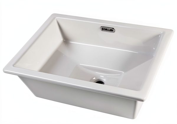 Bathroom Sink AMASHEN 20.5" x 14.4" Ceramic Vanity Basin White-6