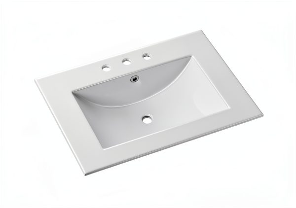 Kingston Brass 37‑inch white ceramic vanity sink top 1‑Hole-4