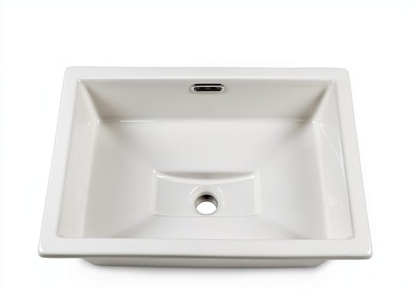 Bathroom Sink AMASHEN 20.5" x 14.4" Ceramic Vanity Basin White-2