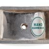 Metal Bathroom Sink 20" Hand Hammered Polished Undermount Highpoint-0