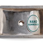 Metal Bathroom Sink 20" Hand Hammered Polished Undermount Highpoint-0