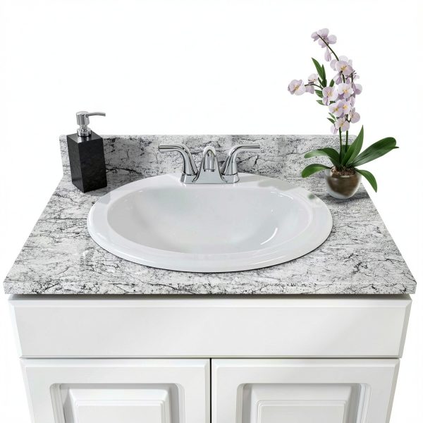MSI White 21 in. X 18 in. Oval Porcelain Overmount Vanity Sink-3