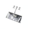 Metal Bathroom Sink 20" Hand Hammered Polished Undermount Highpoint-6