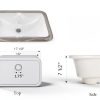 Nantucket Sinks UM-159-W 17" White Bathroom Sink 15x9 Undermount-2