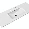 Ceramic Vanity Top 48 inch in Swiss Madison White In with 3 Faucet-0