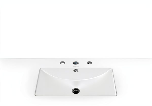 Ceramic Vanity Top 48 inch in Swiss Madison White In with 3 Faucet-6